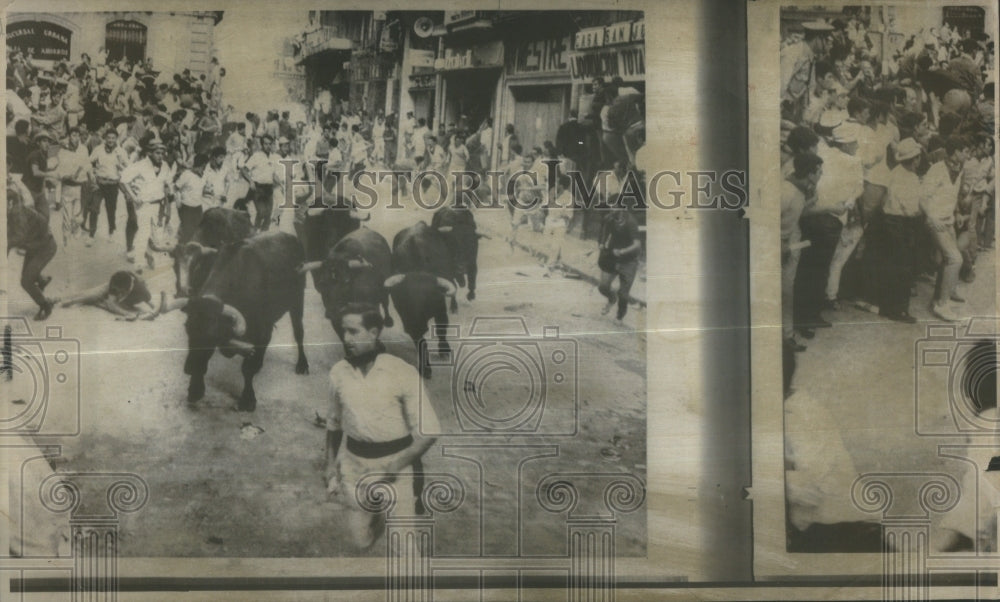1968 Press Photo Run Of The Bulls Pampalona Action- RSA33835 - Historic Images