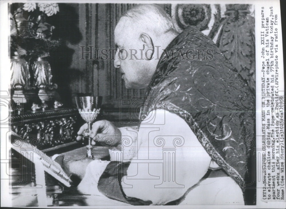 1958 Pope John XXIII Mass Private Chapel Va - Historic Images