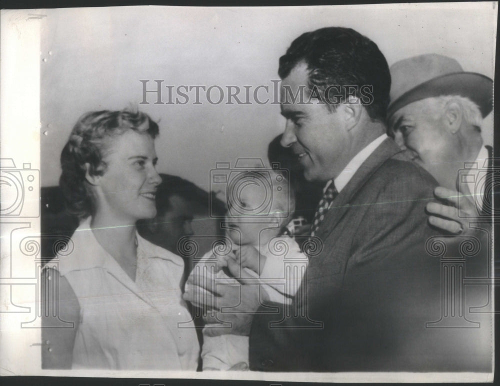 1954 Press Photo Vice President Nixon Meets The Harding - Historic Images