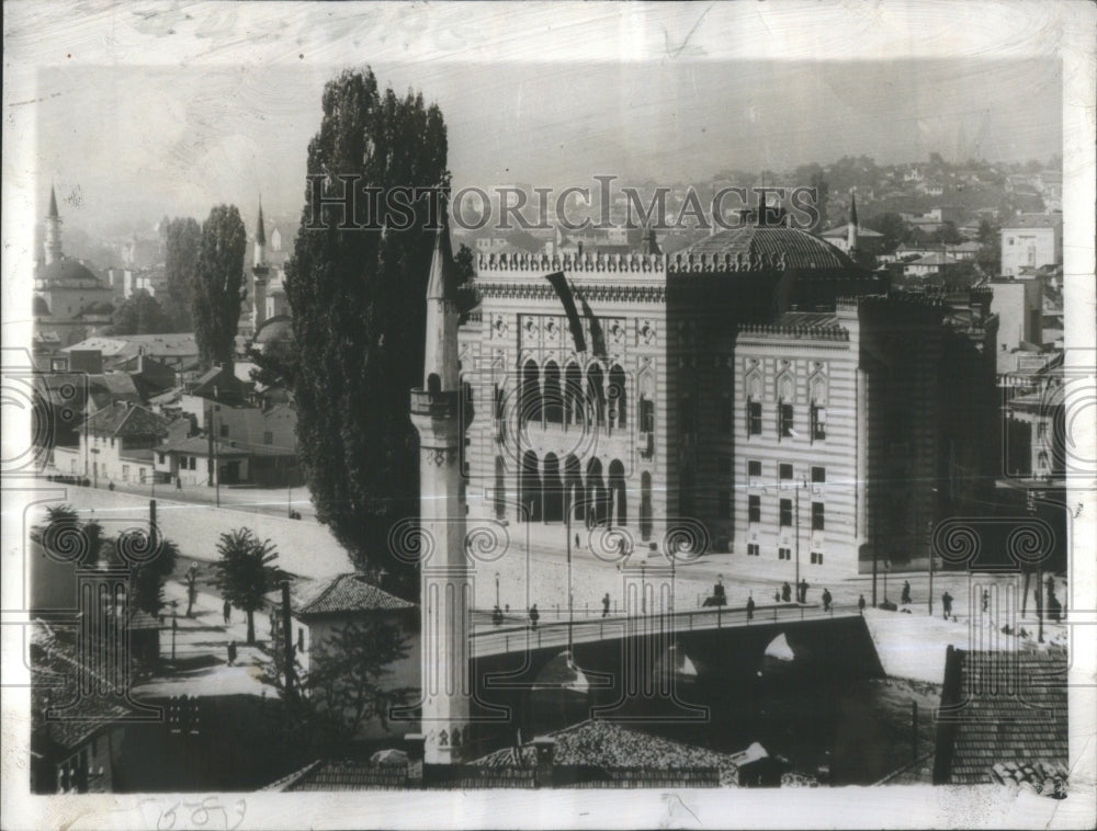 1941 Stately Minarets Sarajevo, Yugoslavia - Historic Images