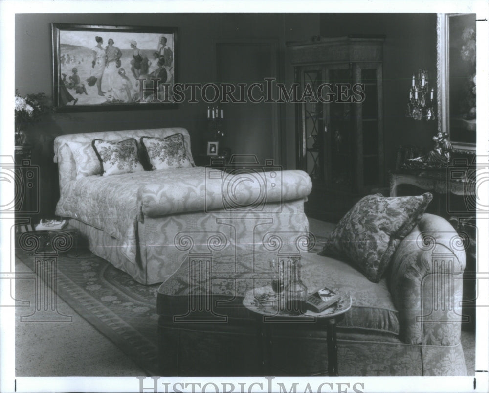 1992 Furniture Bedroom Chair Table Pillow - Historic Images