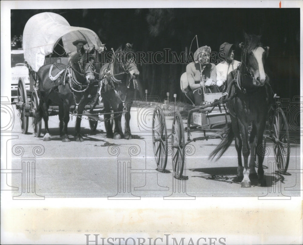 1975 Press Photo Pow Wow Festival Parade Buggies- RSA35881 - Historic Images