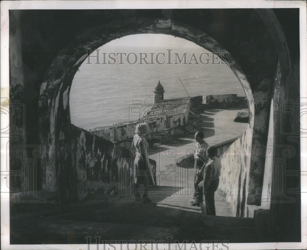 Cobblestone Ramp Fortress El Morro Visitors-Historic Images