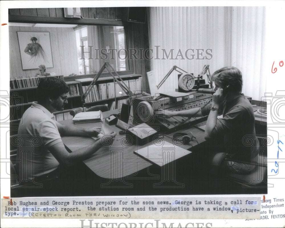 1984 Press Photo Bob Hughes George Preston Noon News - Historic Images