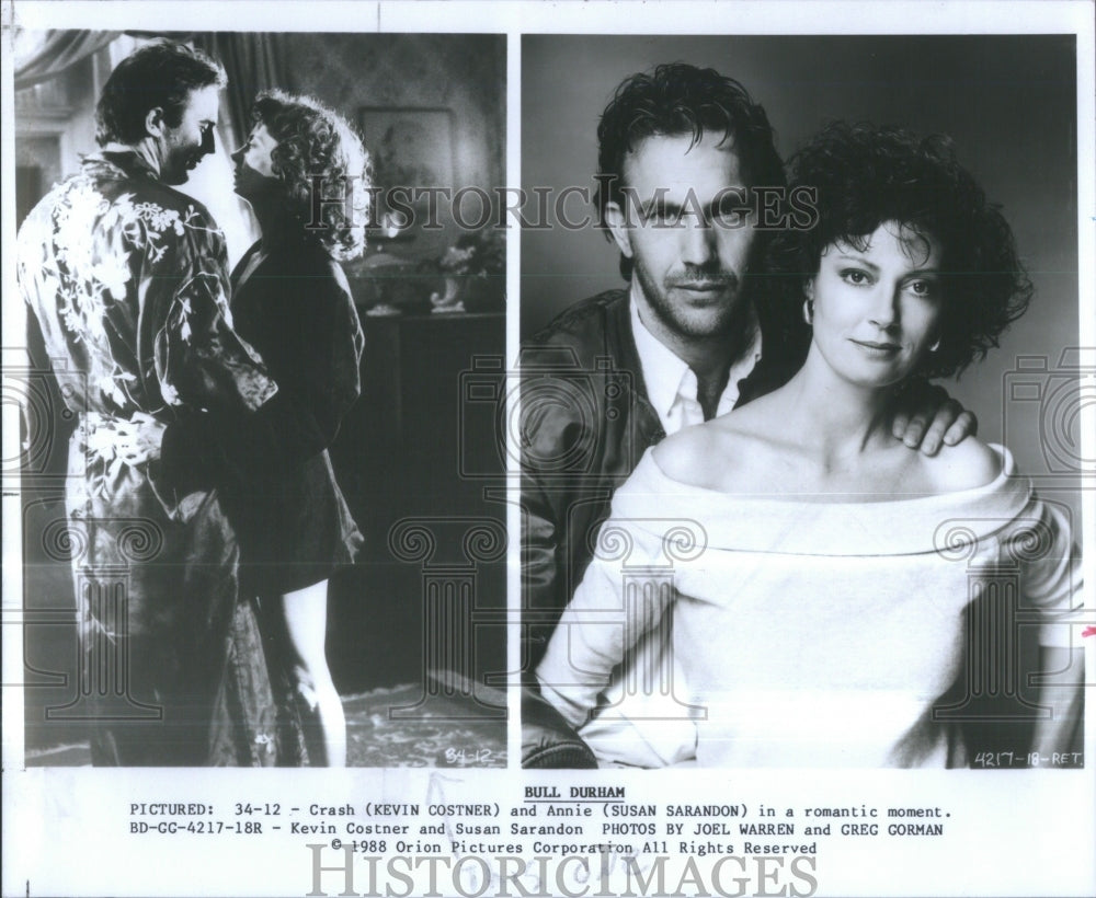 1989 Kevin Costner Susan Sarandon Bull - Historic Images