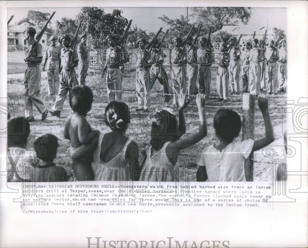 1962, Youngsters Watch Indian Soldiers Drill- RSA37091 - Historic Images