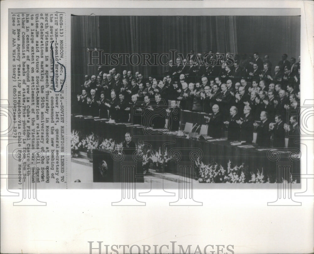 1972 Moscow Leonid Brezhnev Soviet Cuba War - Historic Images