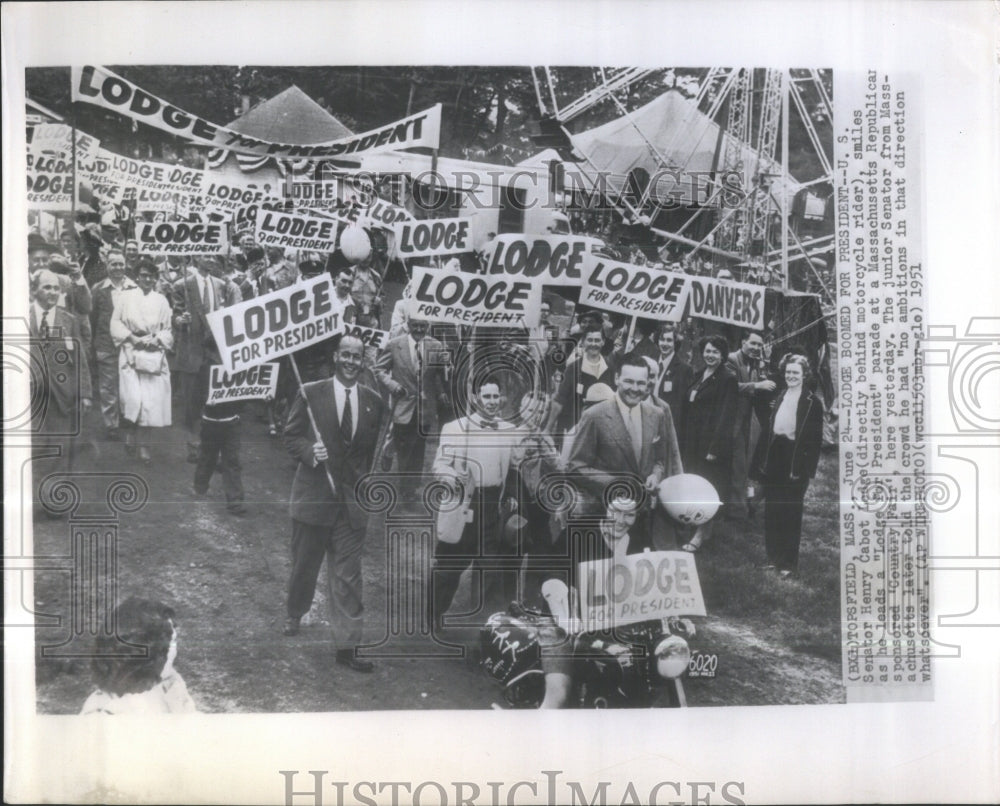 1951 Senator Henry Cabot 
Lodge In Parade - Historic Images