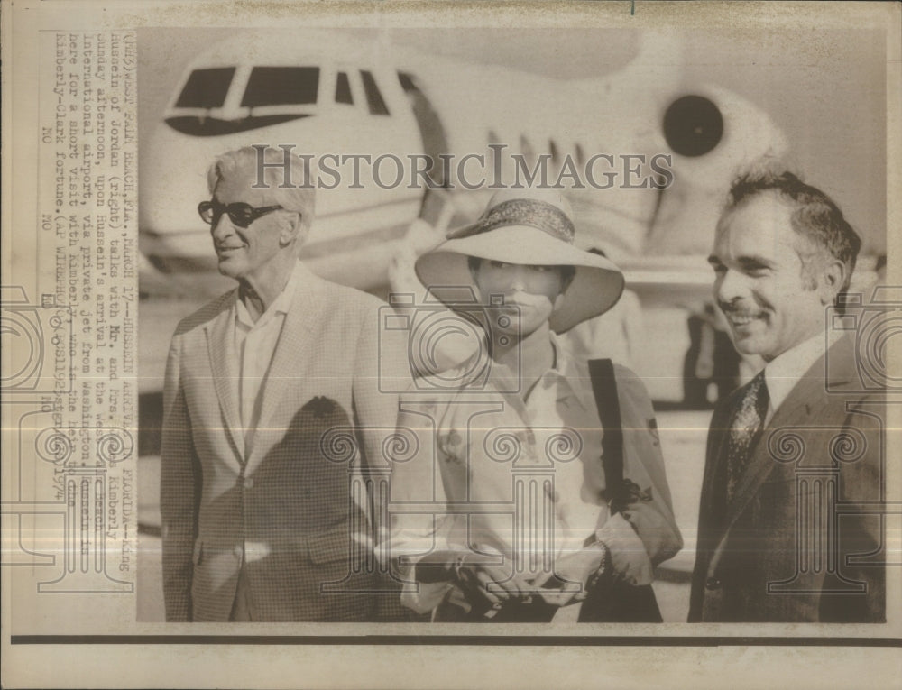 1974 King Hussein Jordon Mr Mrs Kimberly - Historic Images