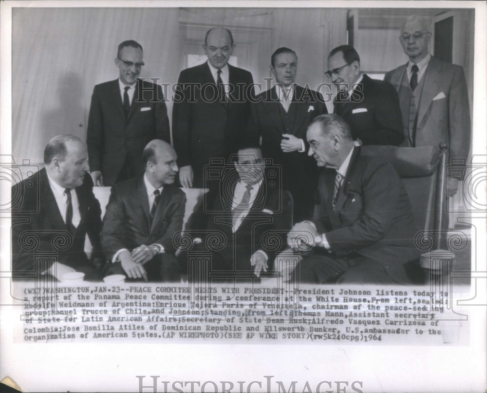 1964 Lyndon Johnson Panama Peace Committee-Historic Images