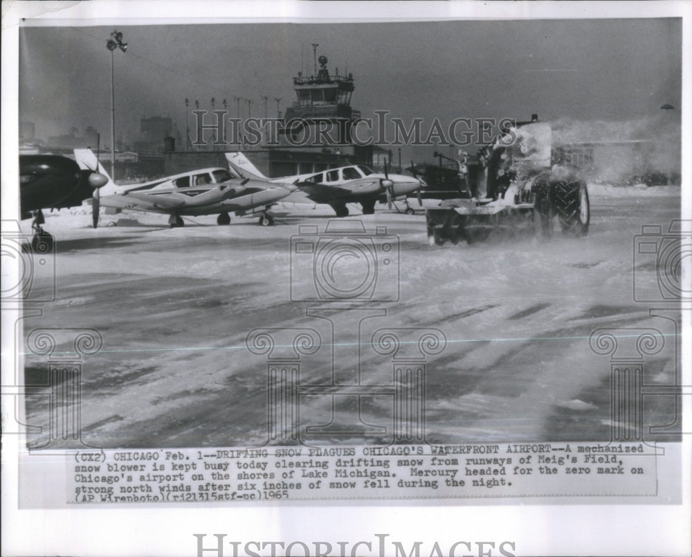 1965 Snow Blower Meig Field Chicago Airport - Historic Images