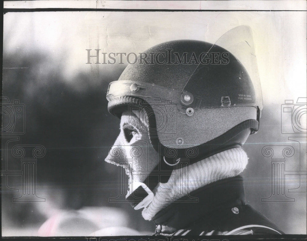 1971 Snow Mobile Racing Head Gear - Historic Images