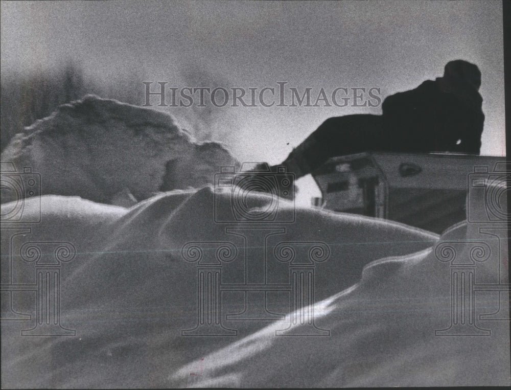 1969 Snowmobile Race Spectator - Historic Images