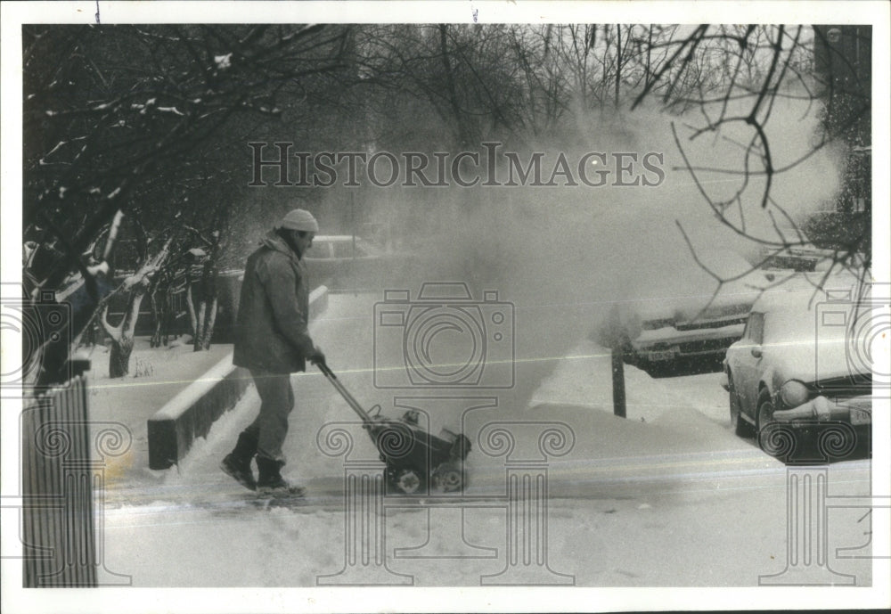 1981 Snow Storm Winter North Park Chicago - Historic Images