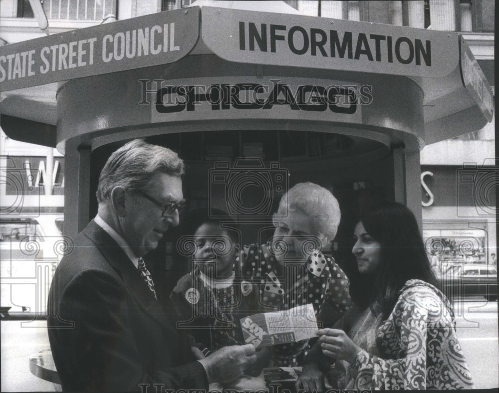 1974 State Street Council Information Booth - Historic Images