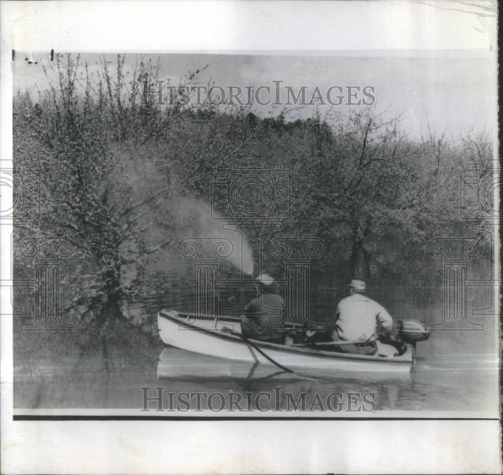 1960 Spraying Cherry Trees Orchard - Historic Images