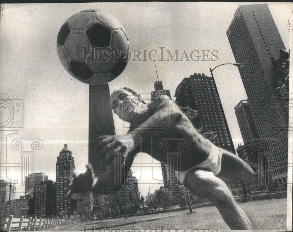 1973 Dino Rodoroulos Soccer Ball Spring Day - Historic Images