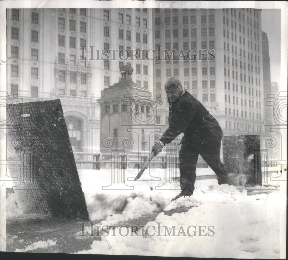 1962 Press Photo Michigan Ave Bridge Chicago River Snow- RSA39417 - Historic Images