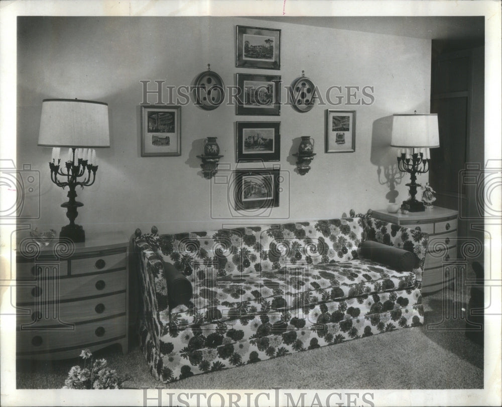 1964 Low Ceiling Room Furniture - Historic Images