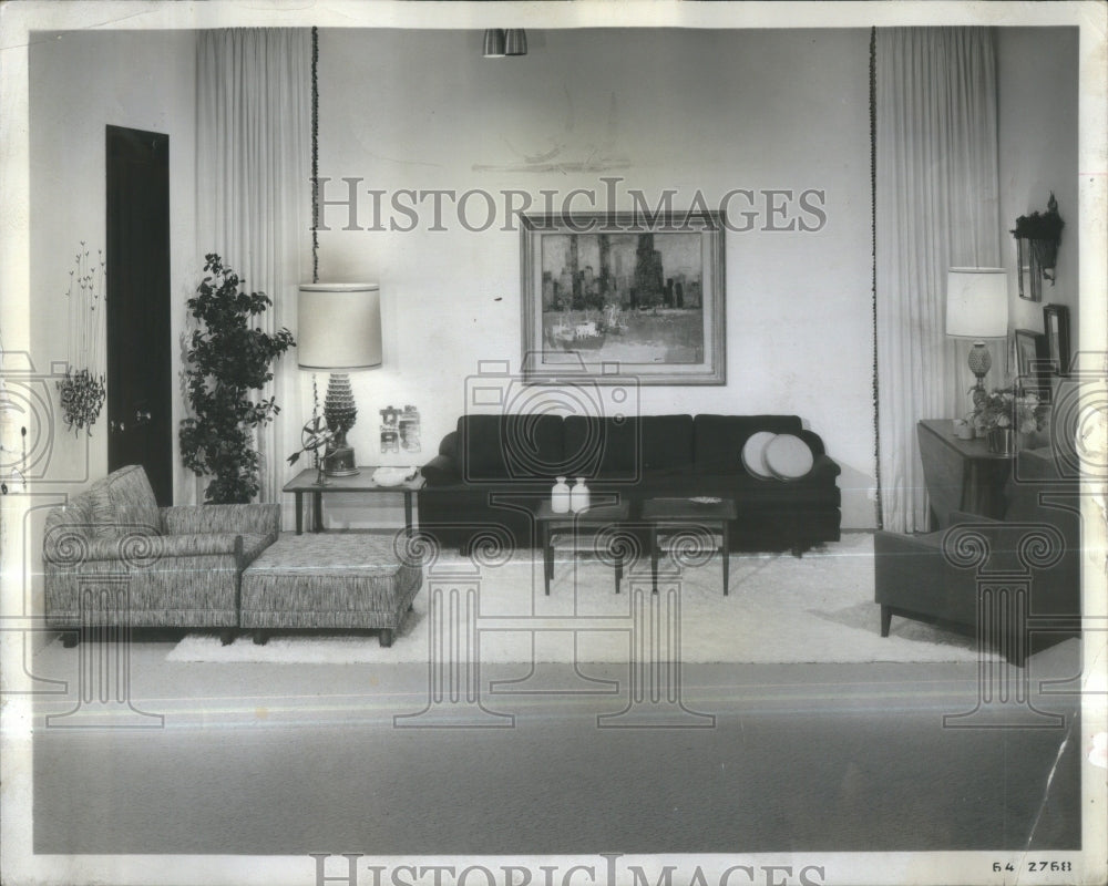 1964 Contemporary Furniture Room Exhibit Se - Historic Images