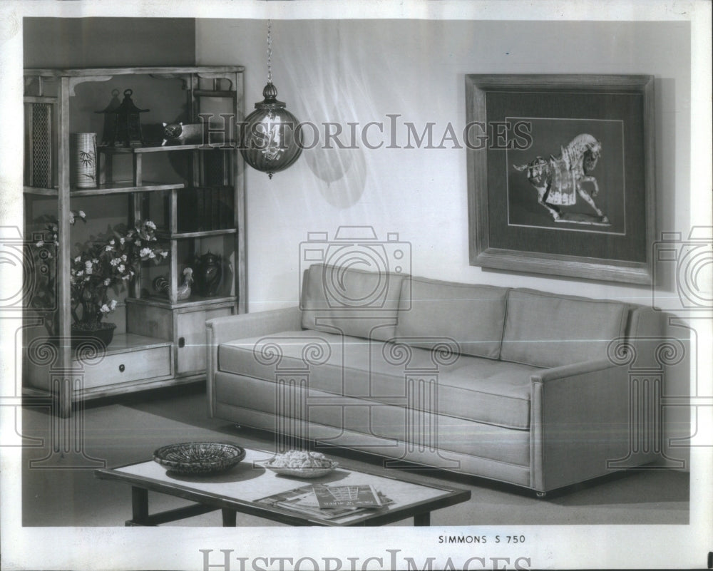 1966 Simmons Push Button Sofa - Historic Images