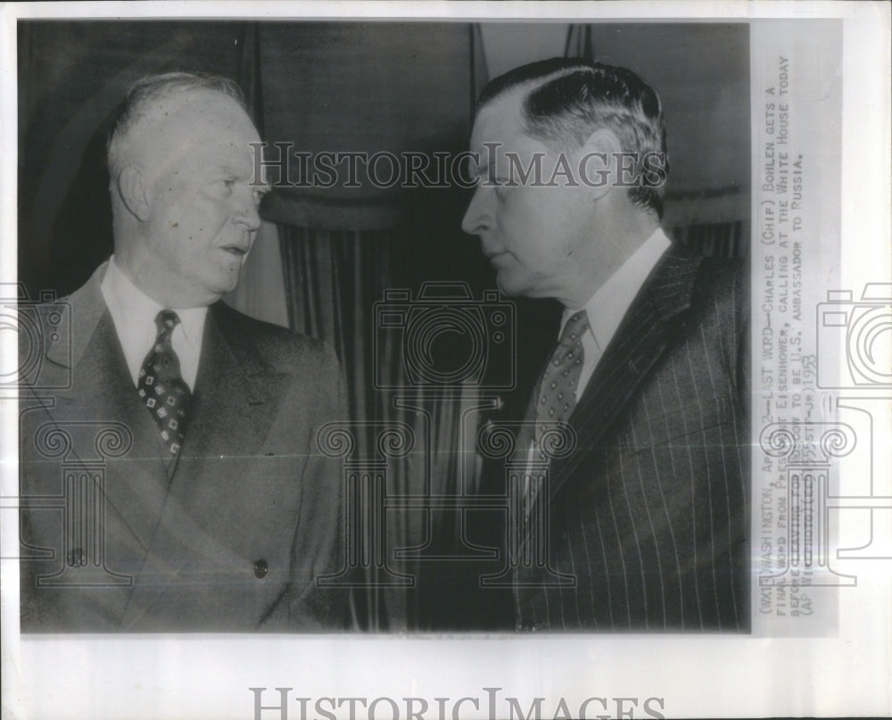 1953 Press Photo Charles Bohlen President Eisenhower Wh- RSA40103 - Historic Images