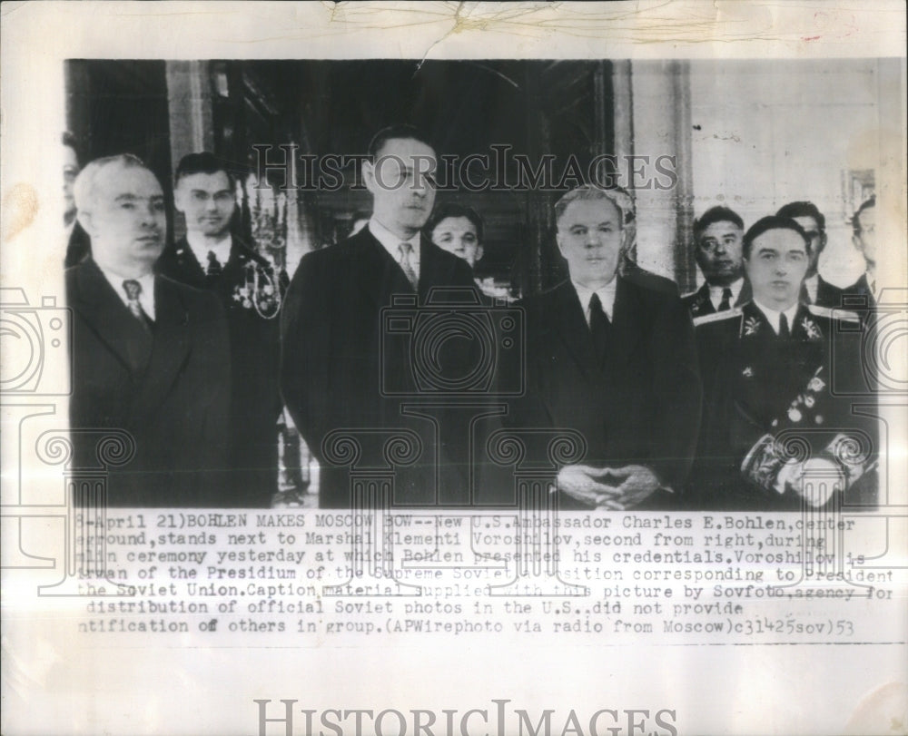 1953 Ambassador Charles Bohlen &amp; Voroshilov - Historic Images