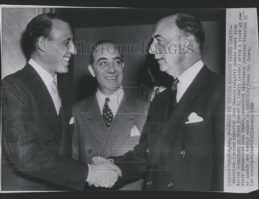 1948 Argentine Foreign Minister Bramuglia &amp; - Historic Images