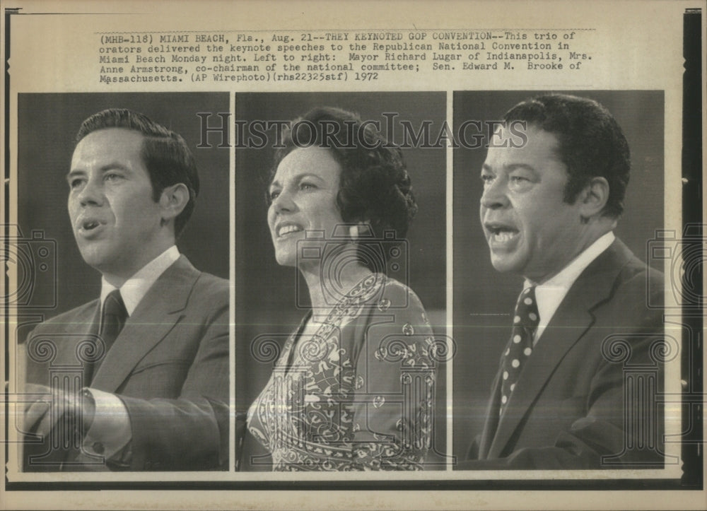 1972 Richard Lugar, Anne Armstrong, Edward - Historic Images