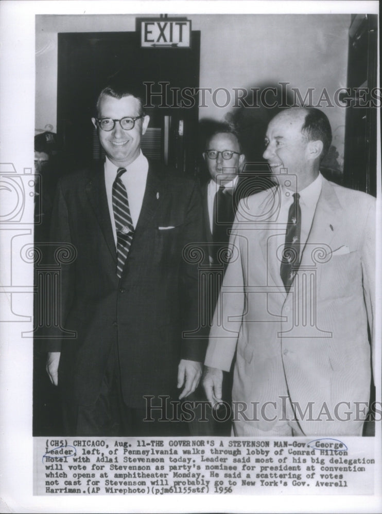 1956 Politicians Stevenson Leader Chicago - Historic Images