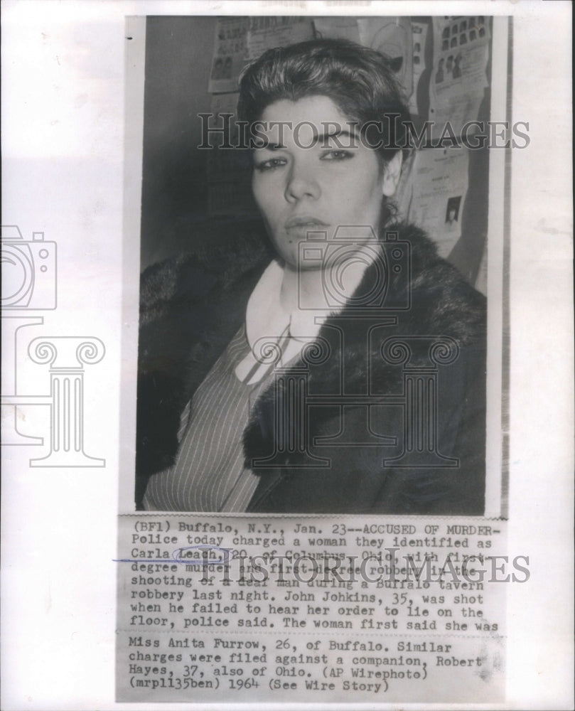 1964 Carla Leach Charged Murder Robbery - Historic Images