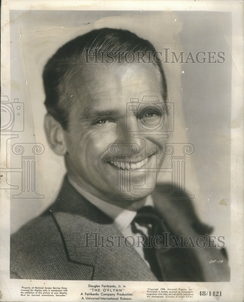 1949 Press Photo Douglas Fairbanks Jr OFlynn Company - Historic Images