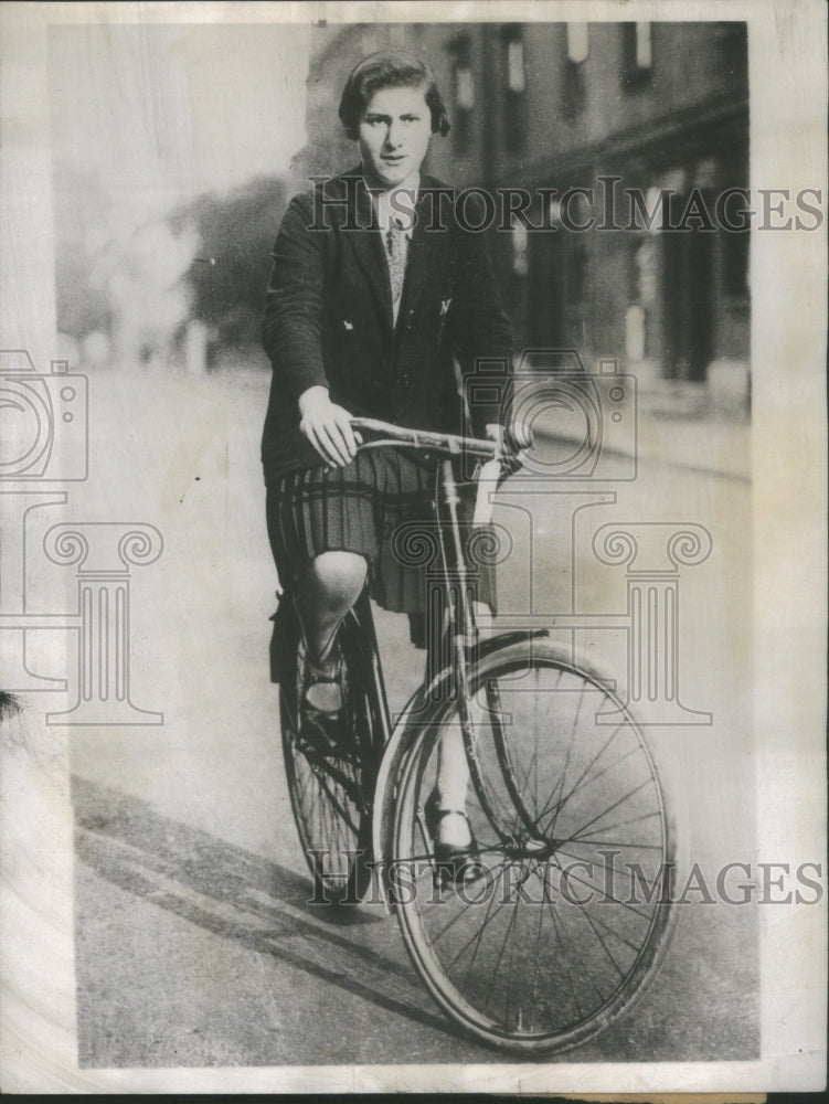 1929 Prime Minister Daughter Riding Bicycle - Historic Images