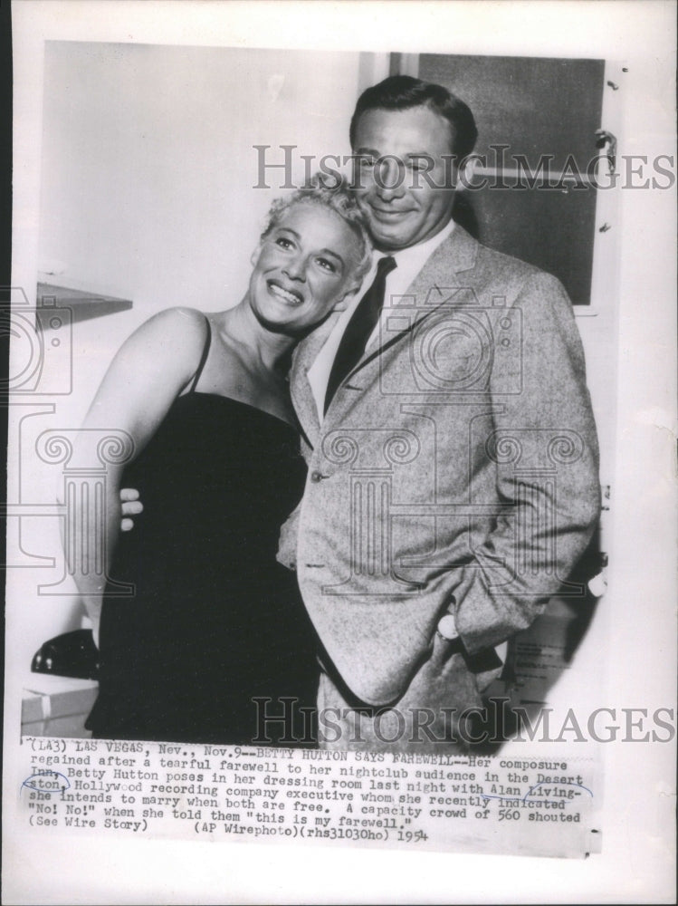 1954 Betty Hutton Poses With Alan Livingsto - Historic Images