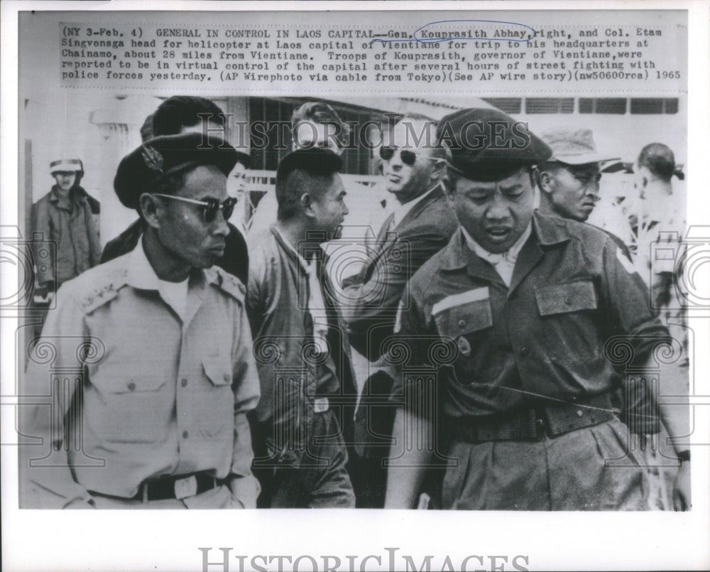 1965 Press Photo Gen Kouprasith Abhay Etam Singvongsa- RSA42975 - Historic Images