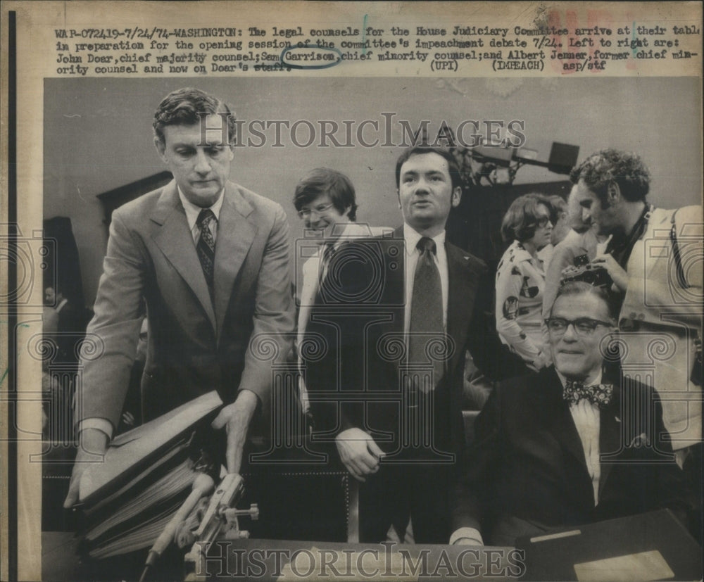 1974 Press Photo Legal Counsels House Judiciary table- RSA43017 - Historic Images