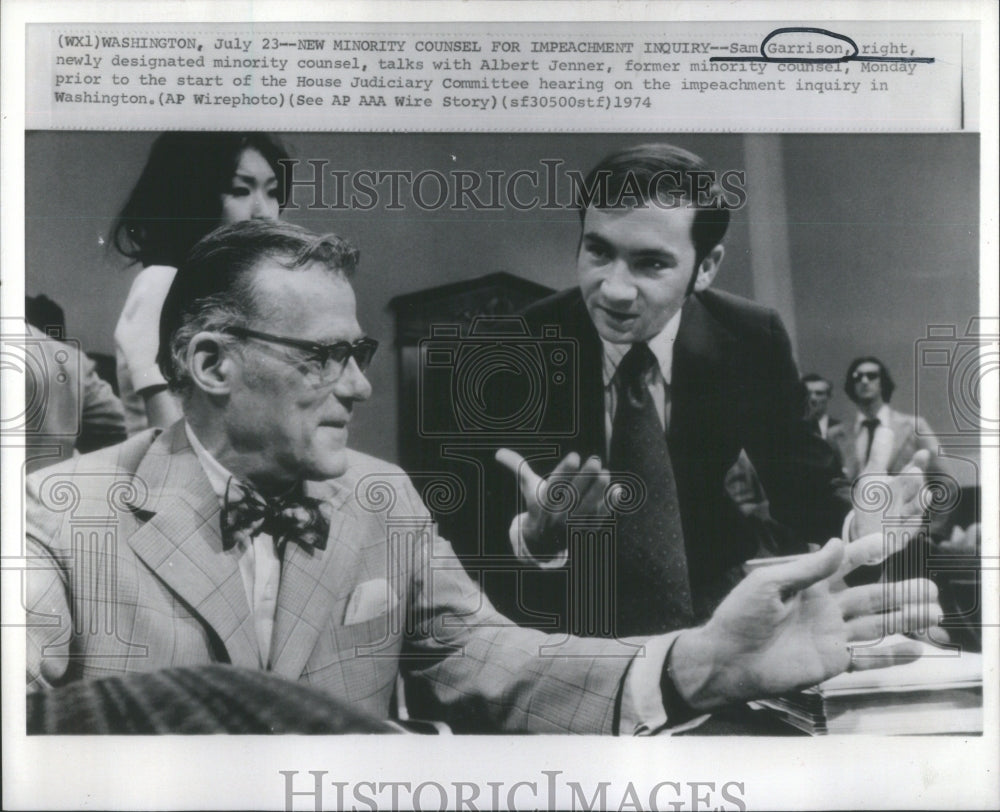 1974 Press Photo Minority Counsels Impeachment Inquiry- RSA43019 - Historic Images