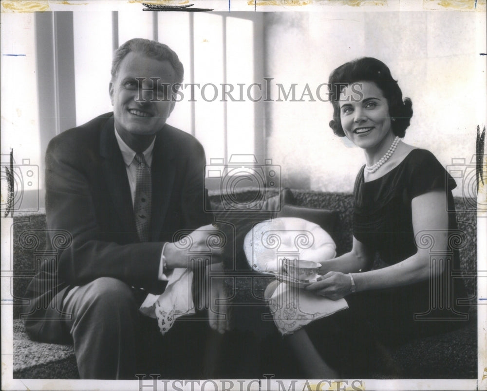 1962 Evangelist Billy Graham Ann Lander - Historic Images