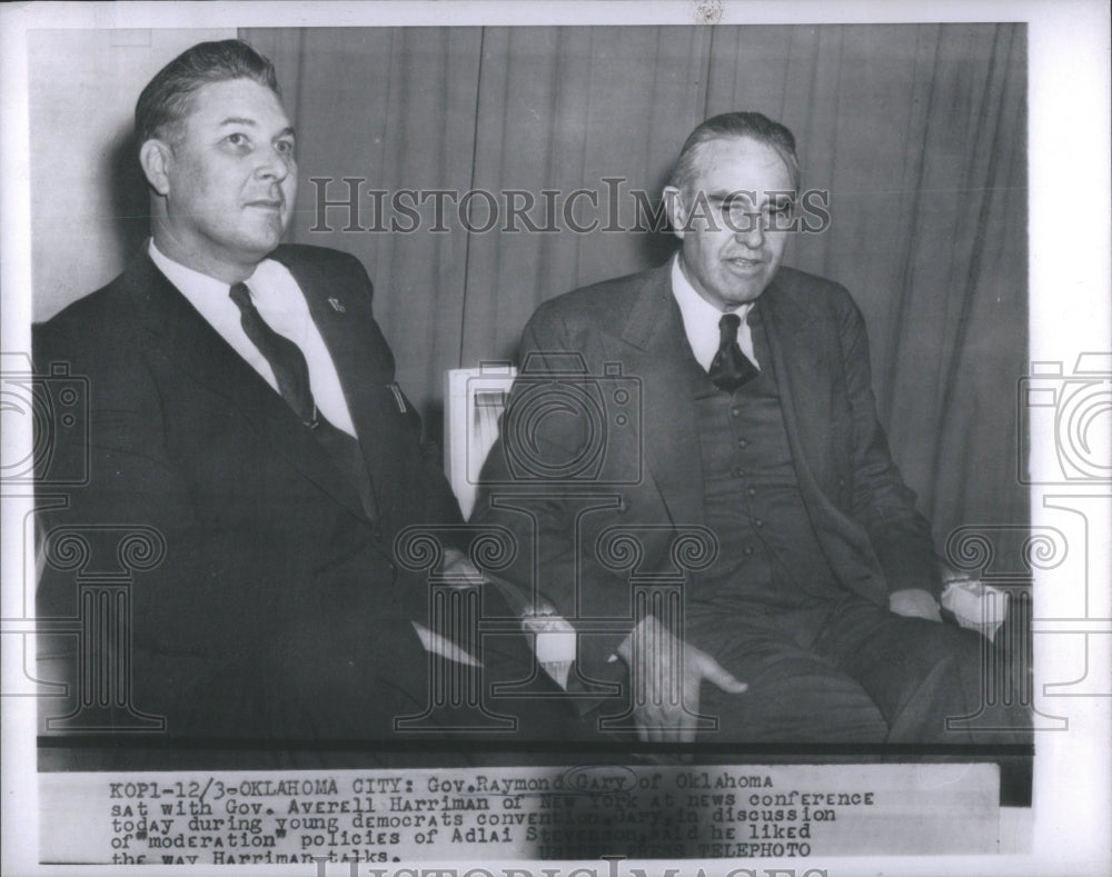 1956 Gov. Raymond Gary Gov. Averell Harrima-Historic Images