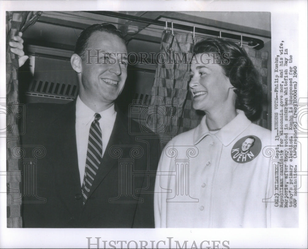 1960 Philip Kuehn Wisconsin Marjorie Vote - Historic Images