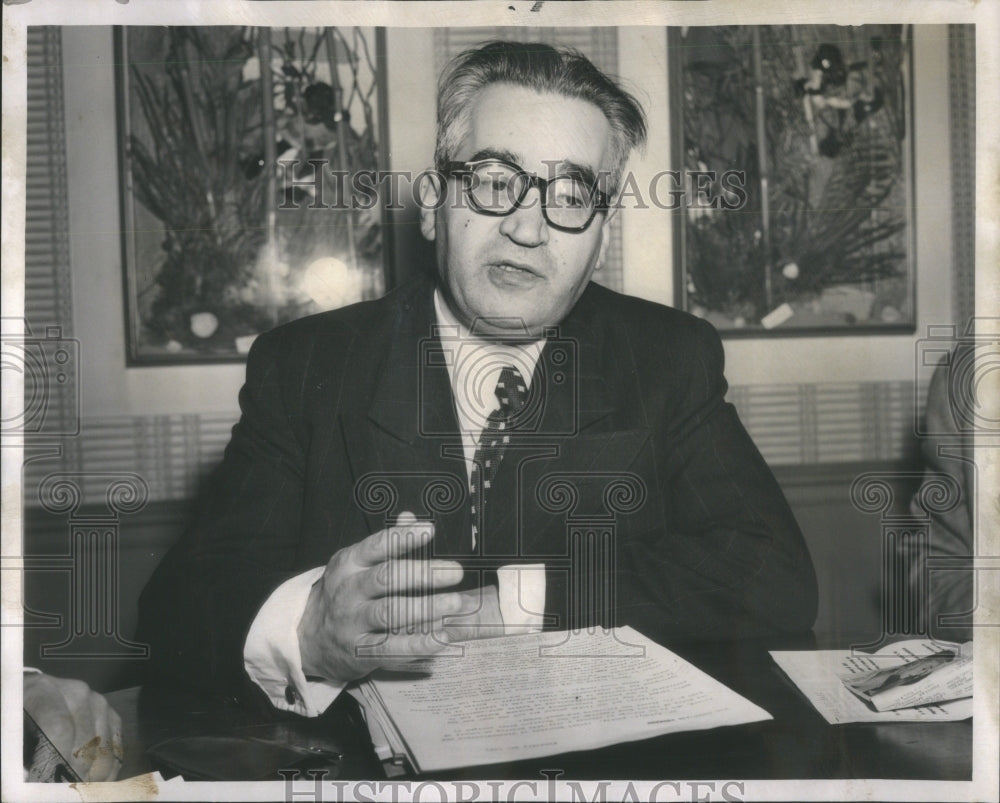 1953 Dr. Arieh Kubovy, Israeli Minister - Historic Images