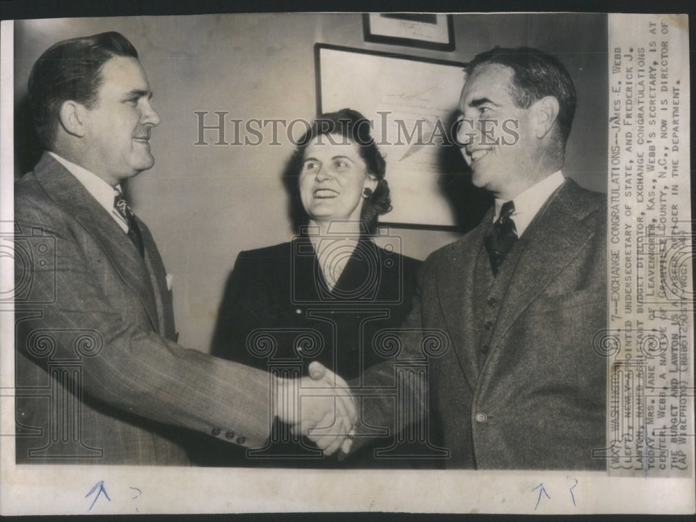 1949 James Webb Frederic Lawton Jane Pike - Historic Images