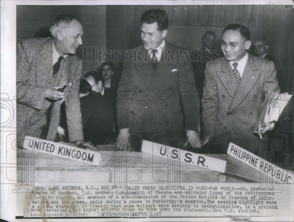 1947 Press Photo Dr Zechariah Chefee U.S. Member- RSA44117 - Historic Images