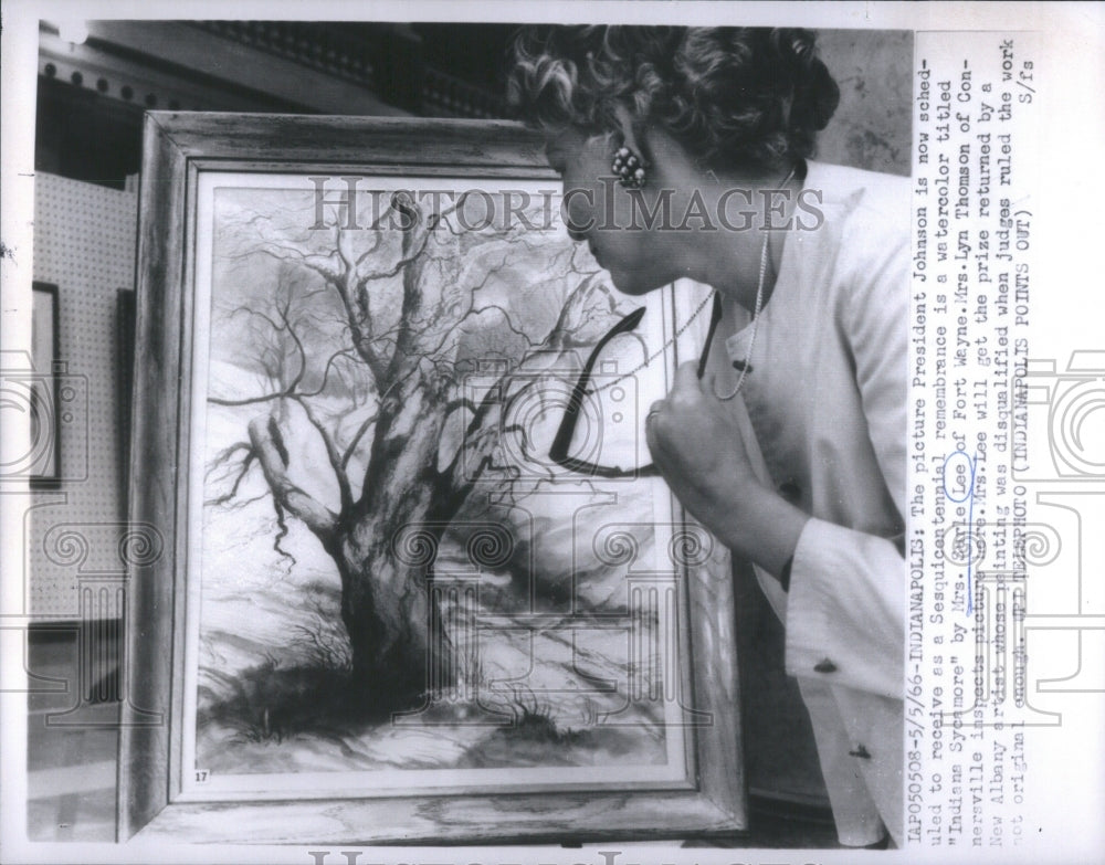 1966 President Johnson watercolor titled In - Historic Images