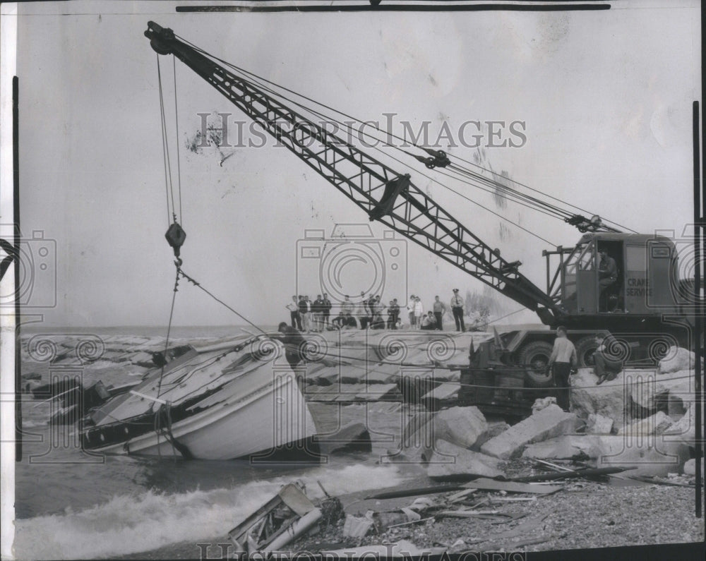 1954 Cabin Cruiser Salvaged lake Michigan B - Historic Images
