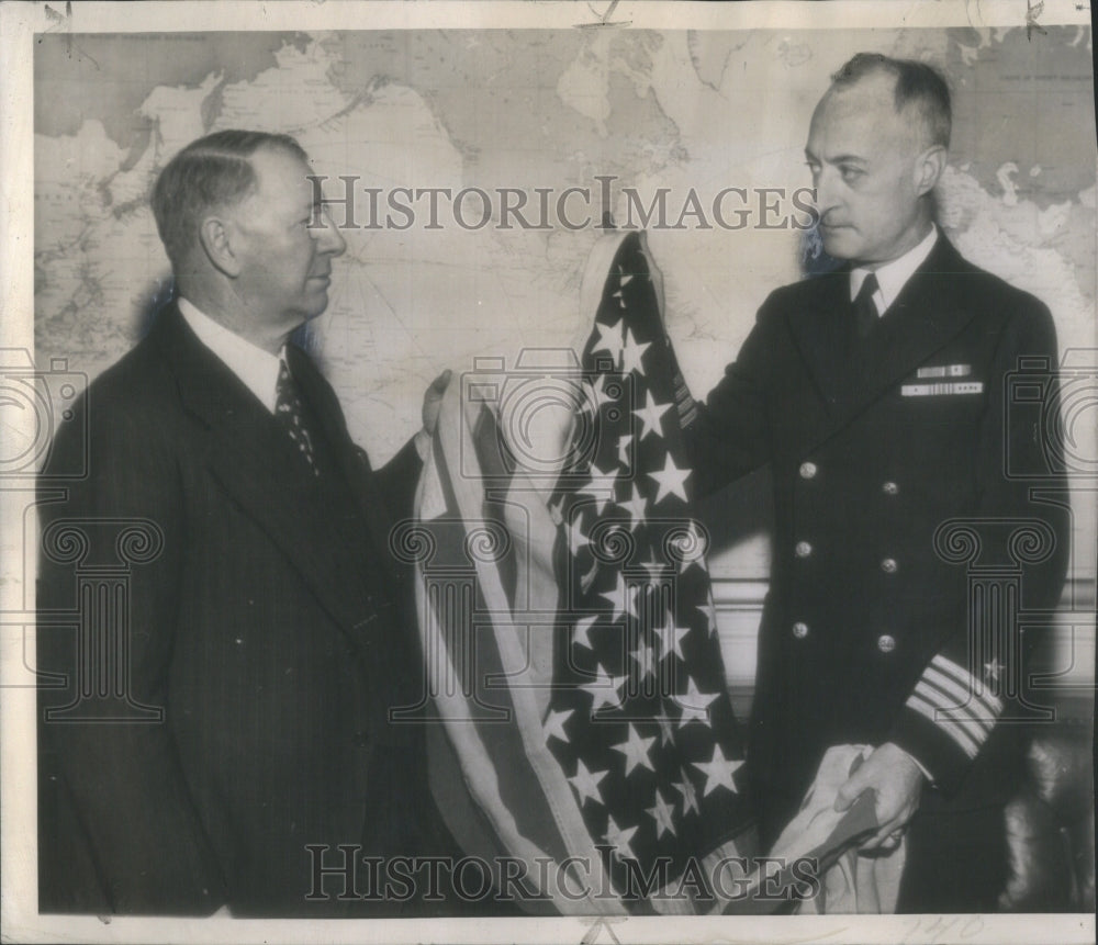 1944 Press Photo Secretary Navy Frank Knox Captain Jame- RSA44565 - Historic Images