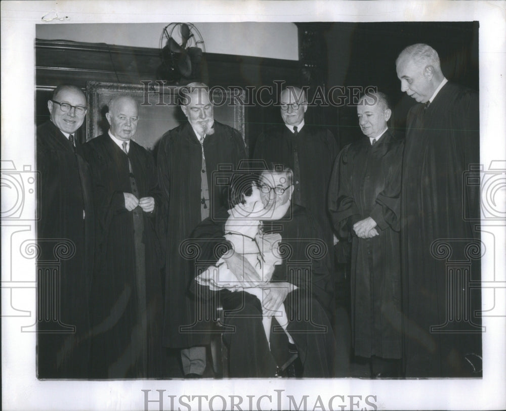 1955 Press Photo Judge Win Knoch Celebrates Son Grandfa- RSA44651 - Historic Images