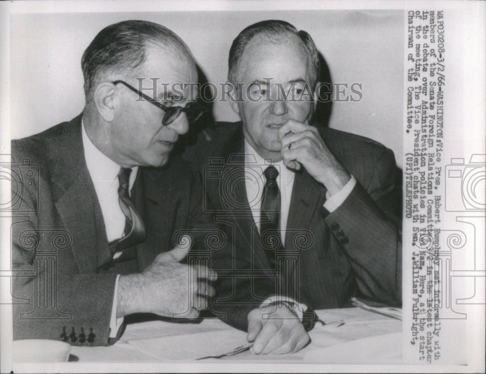 1966 Vice President Hubert Humphrey Sen. J. - Historic Images