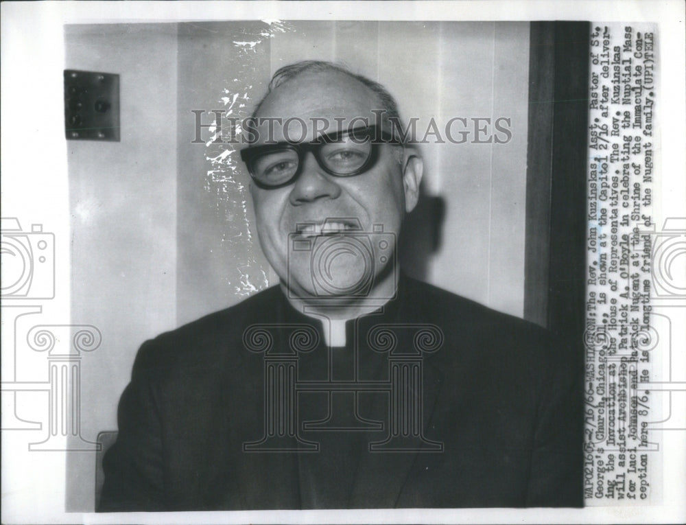 1966 Press Photo Rev. John Kuzinskas Asst. Pastor- RSA44877 - Historic Images