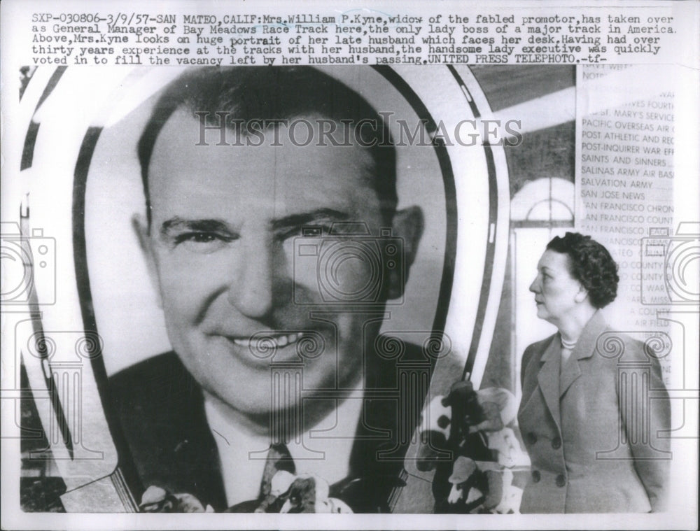 1957 Mrs. Kyne widow General Manager Bay Me-Historic Images